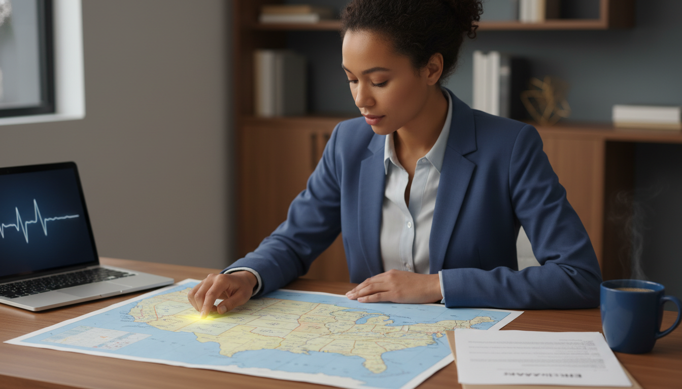 Medical resident planning residency applications across a map of the Sun Belt Medical resident planning residency applications across a map of the Sun Belt - sun belt residency for Geographic Flexibility