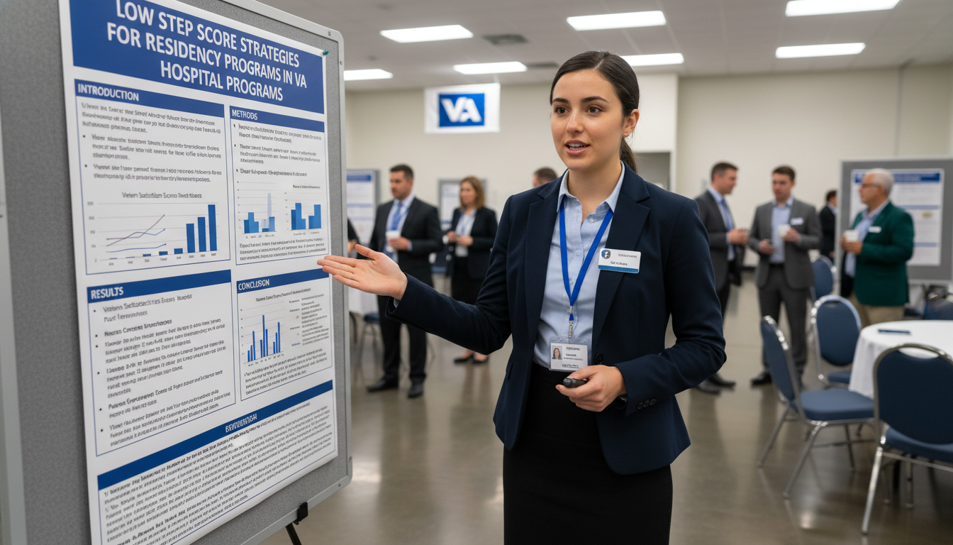 Resident presenting a quality improvement project at a VA conference - VA residency programs for Low Step Score Strategies fo