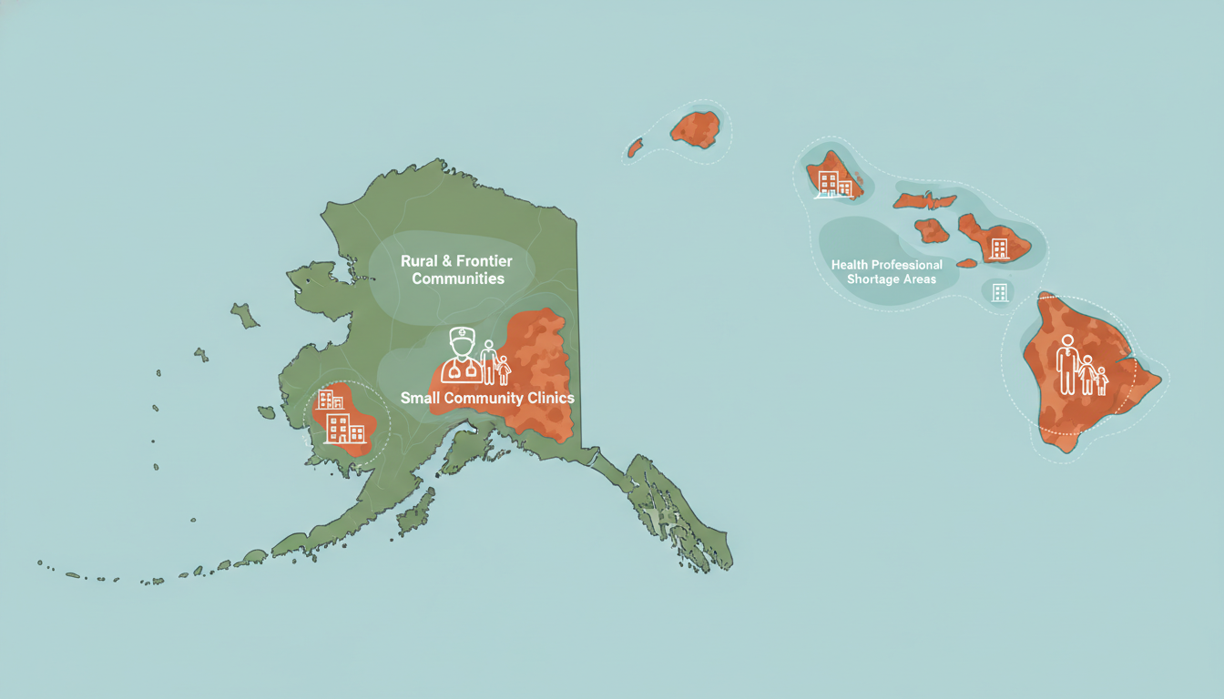 Map of Alaska and Hawaii highlighting underserved family medicine practice areas Map of Alaska and Hawaii highlighting underserved family medicine practice areas - family medicine residency for Family Medic