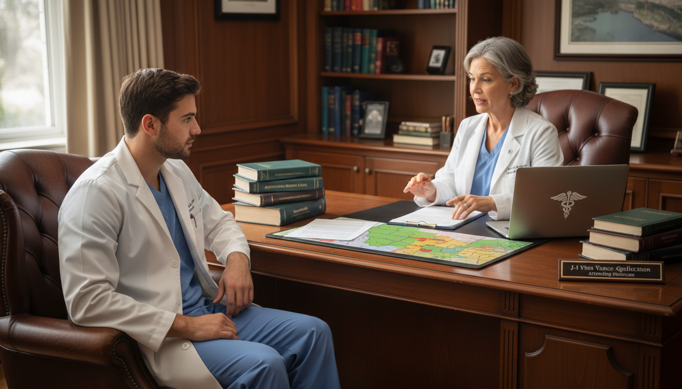 Internal medicine resident meeting with mentor to discuss J-1 waiver strategy Internal medicine resident meeting with mentor to discuss J-1 waiver strategy - internal medicine residency for Internal Medi