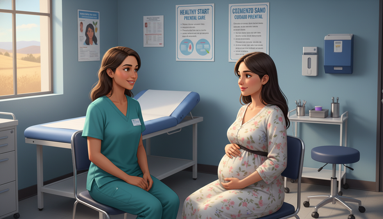 OB GYN Physician Consulting with Pregnant Patient in Underserved Clinic OB GYN Physician Consulting with Pregnant Patient in Underserved Clinic - OB GYN residency for Obstetrics & Gynecology Progra