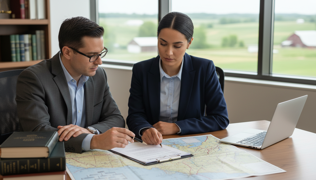 Psychiatry resident reviewing J-1 waiver contract with a legal advisor - psychiatry residency for Psychiatry Programs in Rura