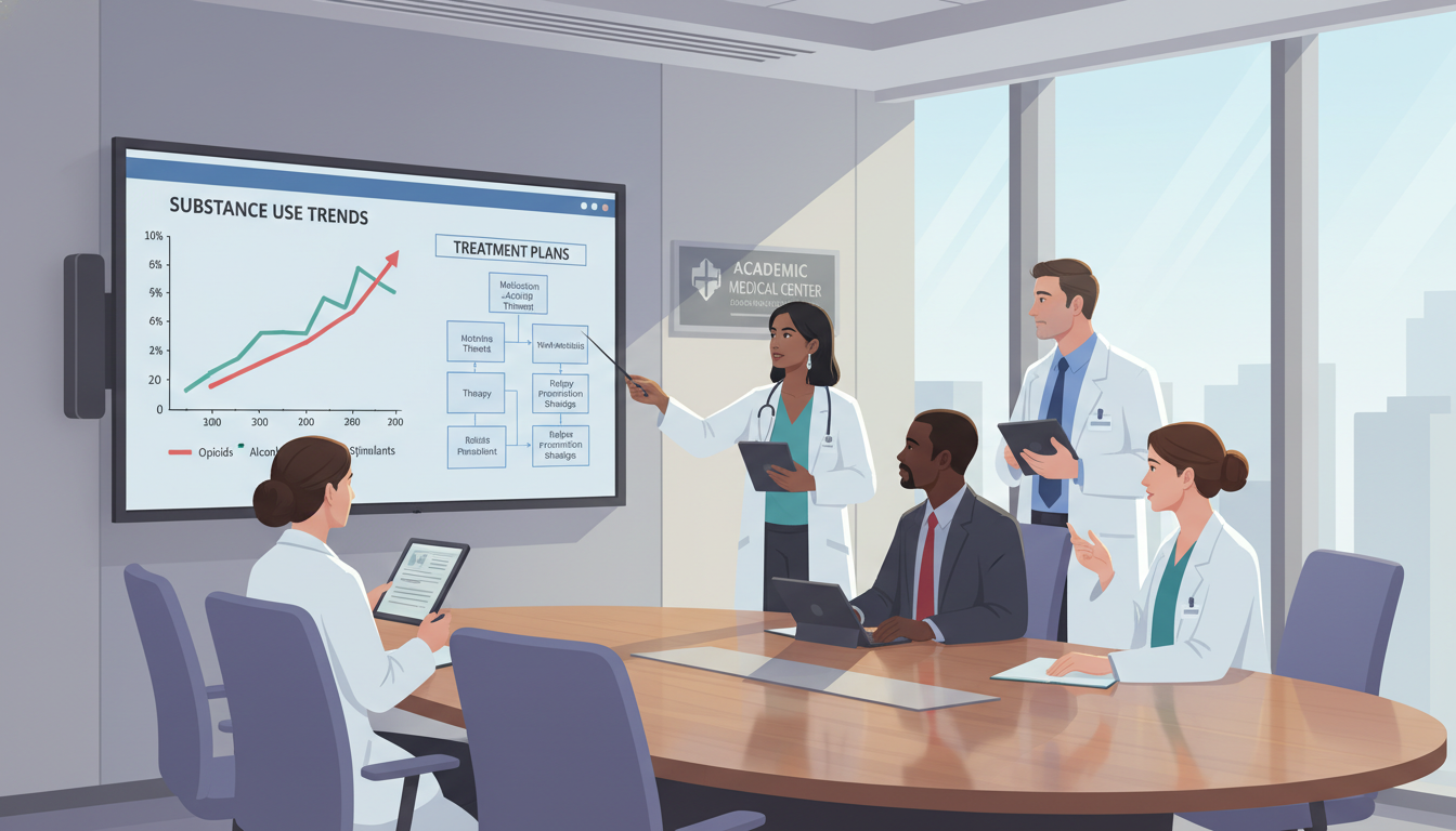 Addiction medicine fellows in multidisciplinary team meeting Addiction medicine fellows in multidisciplinary team meeting - addiction medicine fellowship for H-1B Sponsorship Programs in