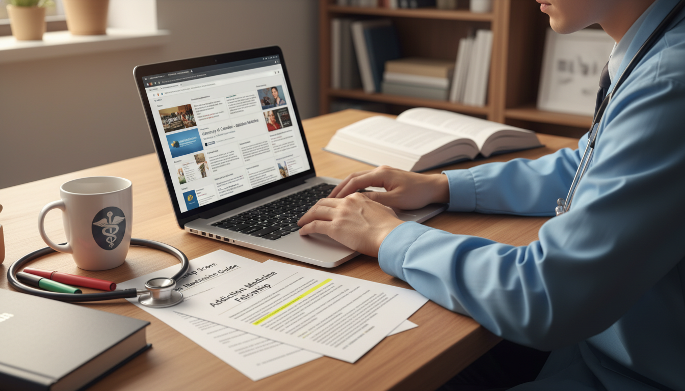 Medical student reviewing addiction medicine residency program options Medical student reviewing addiction medicine residency program options - addiction medicine fellowship for Low Step Score Str