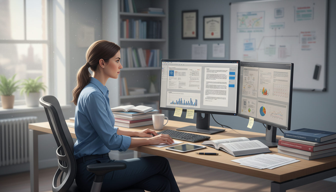 Addiction medicine fellow analyzing clinical data and writing a manuscript - addiction medicine fellowship for Research Profi