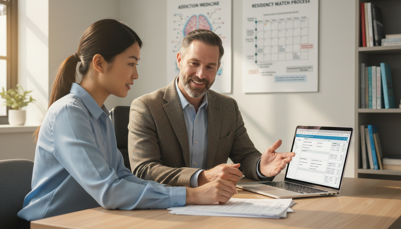 Medical student receiving SOAP guidance from faculty mentor - addiction medicine fellowship for SOAP Preparation in Addiction