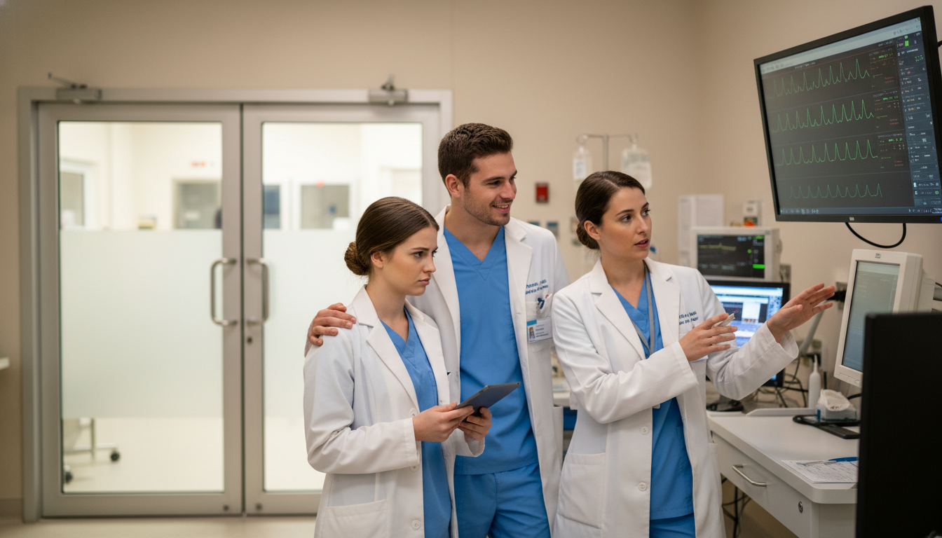 Anesthesiology residents discussing cases and supporting each other Anesthesiology residents discussing cases and supporting each other - anesthesiology residency for Residency Burnout Preventi