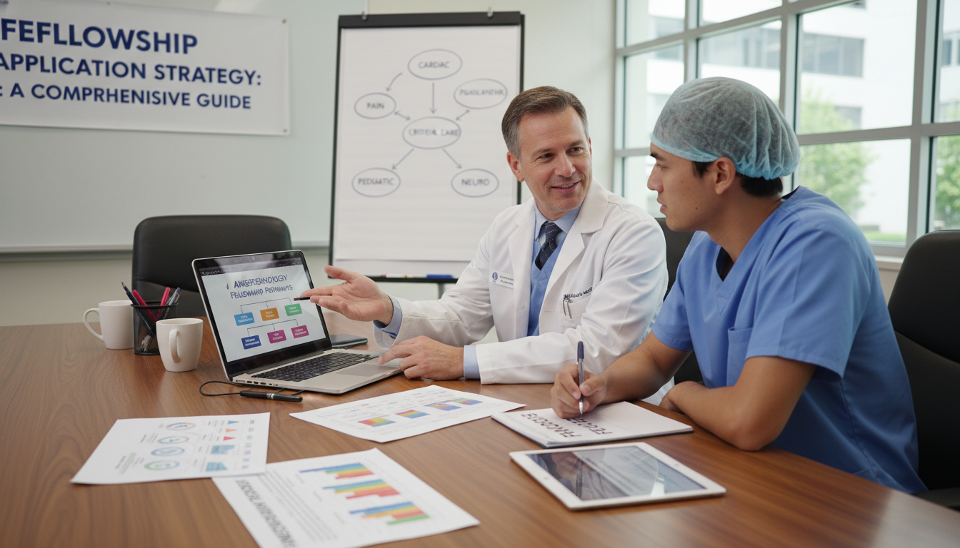 Anesthesiology resident discussing fellowship options with faculty mentor - anesthesiology residency for Fellowship Applicati