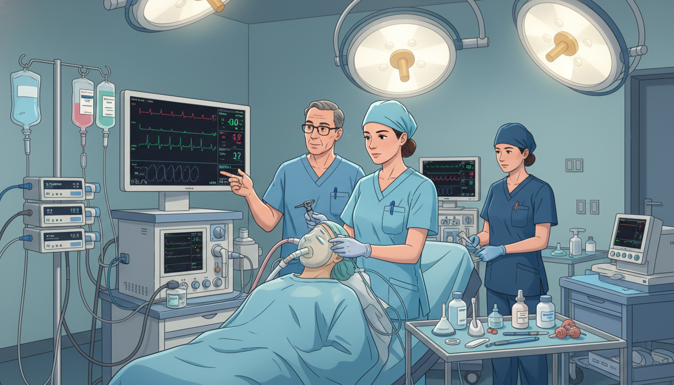 Anesthesiology resident in the operating room during induction - anesthesiology residency for Common Interview Questions in A