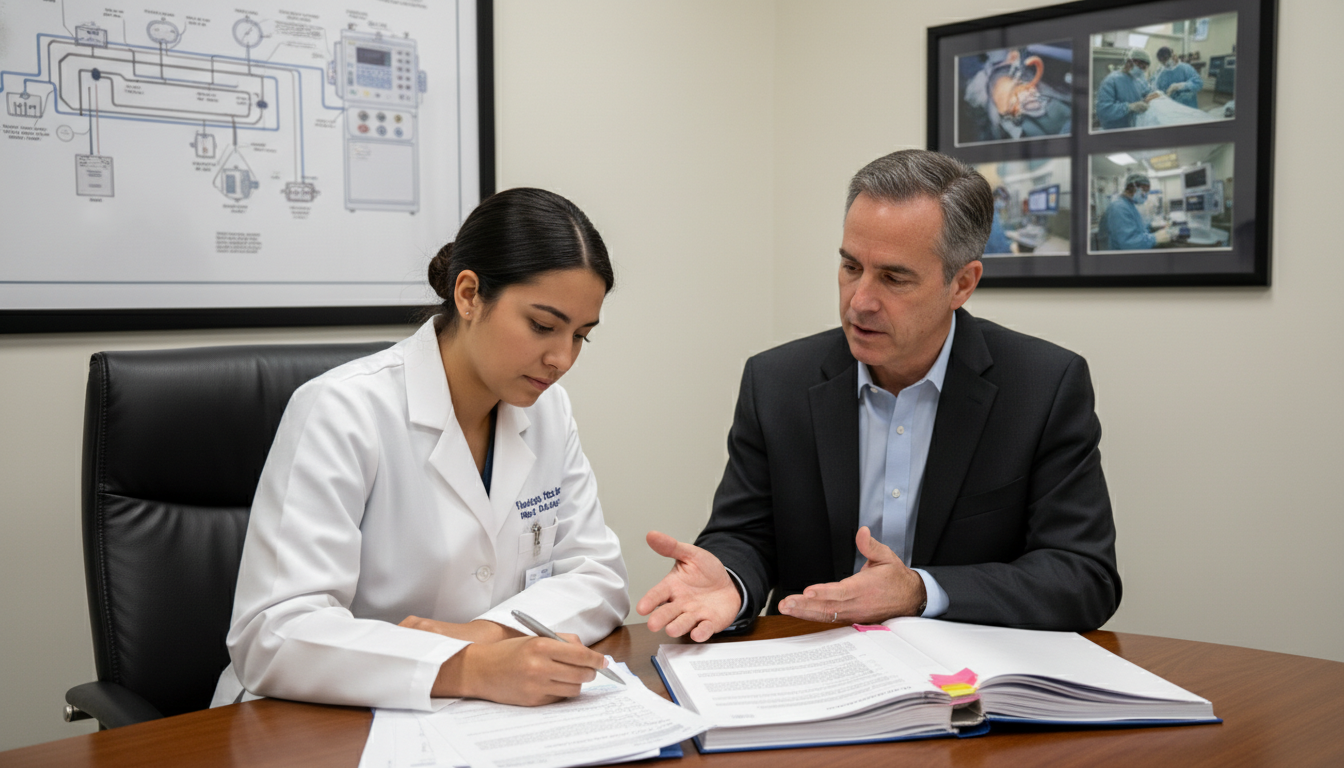 Anesthesiology resident speaking with program director about residency application - anesthesiology residency for Low Step Sc