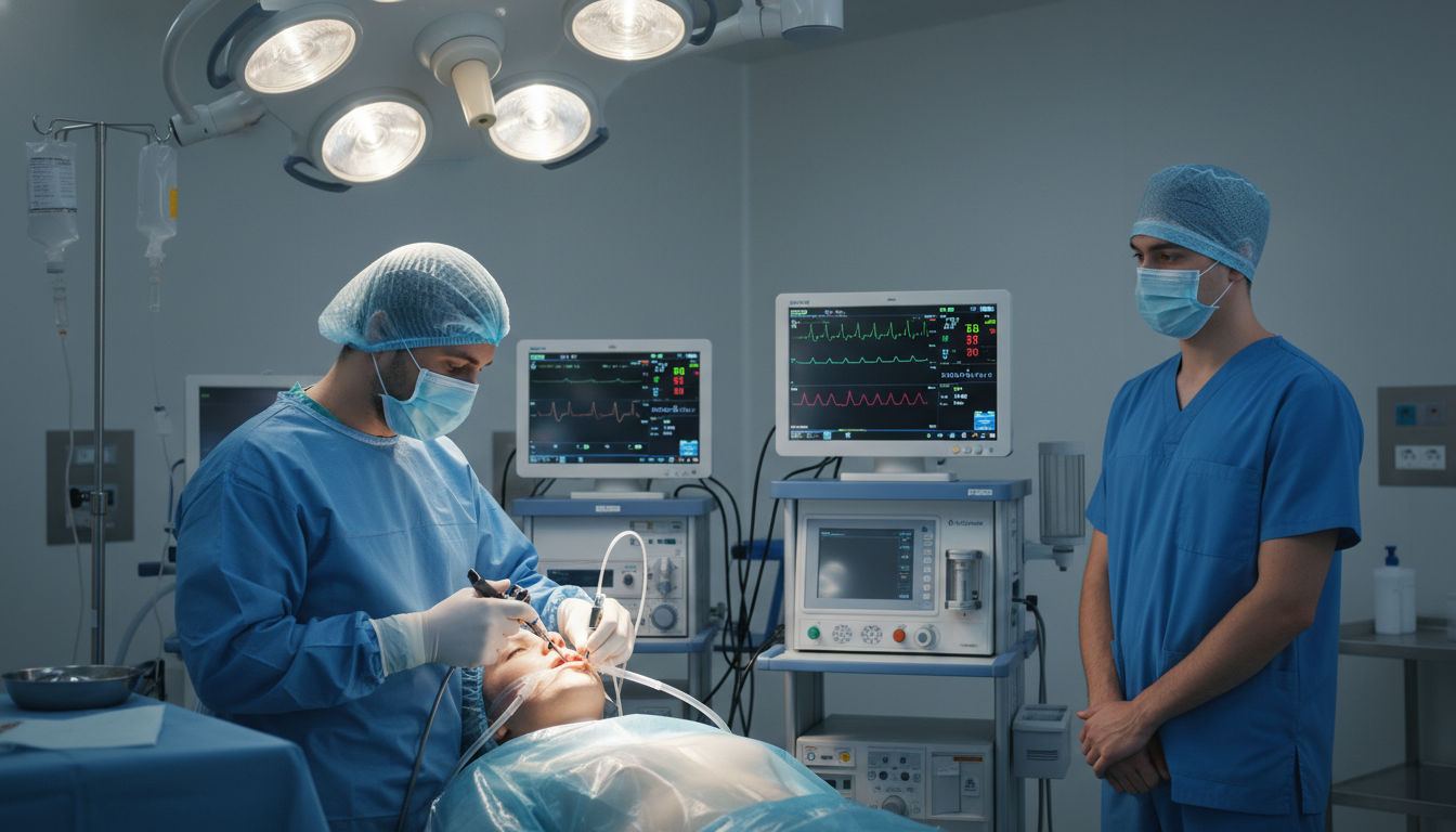 Medical student observing anesthesia induction in the operating room - anesthesiology residency for Medical Shadowing Experie