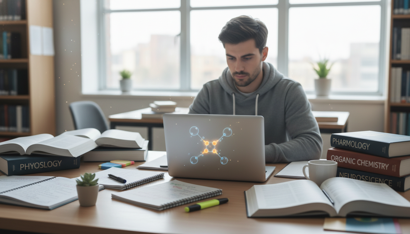 Pre-med student studying science courses relevant to anesthesiology Pre-med student studying science courses relevant to anesthesiology - anesthesiology residency for Pre-Med Preparation in Ane