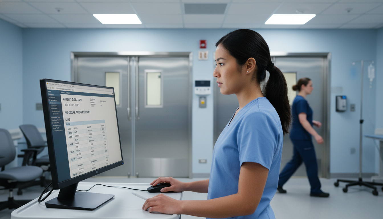 Anesthesiology resident reviewing perioperative patient labs - anesthesiology residency for USMLE Step 2 CK Preparation in An