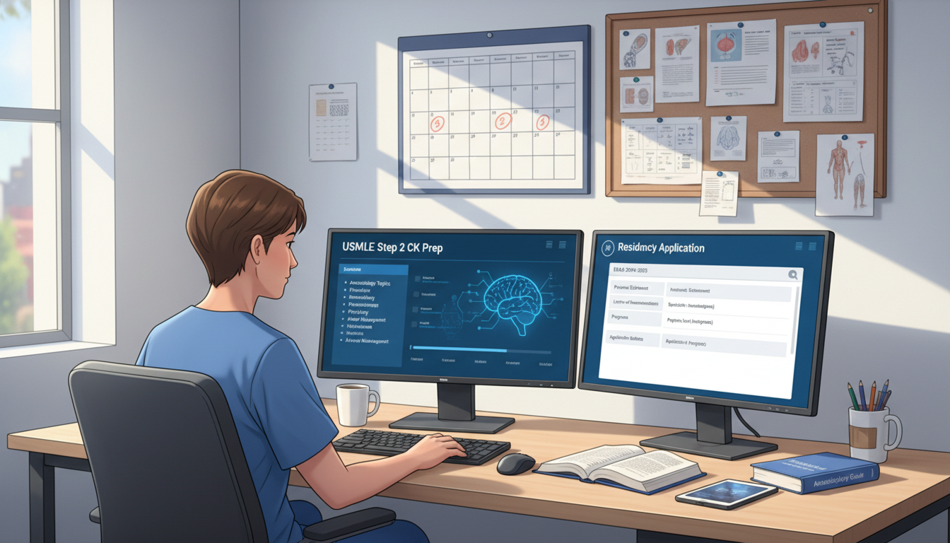 Medical student balancing Step 2 CK studying and residency applications - anesthesiology residency for USMLE Step 2 CK Prepar