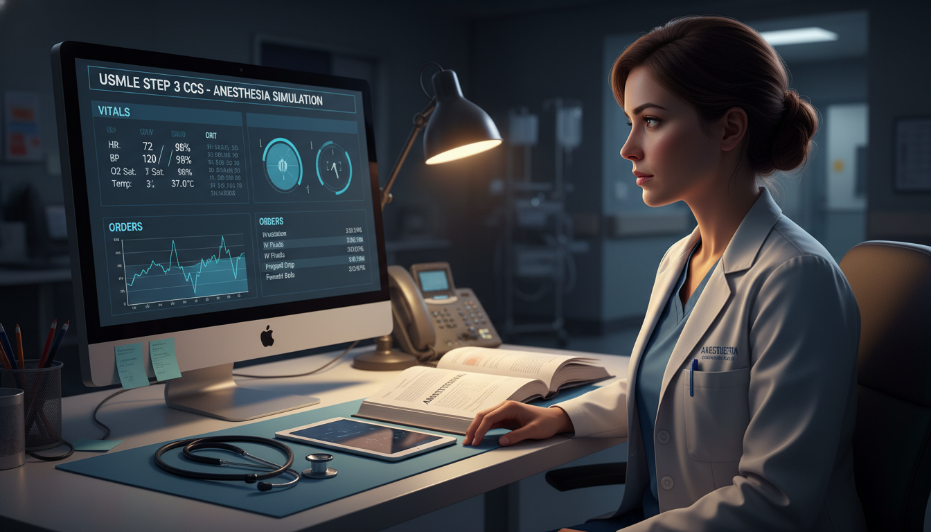 Anesthesiology resident practicing USMLE Step 3 CCS cases - anesthesiology residency for USMLE Step 3 Preparation in Anesthes