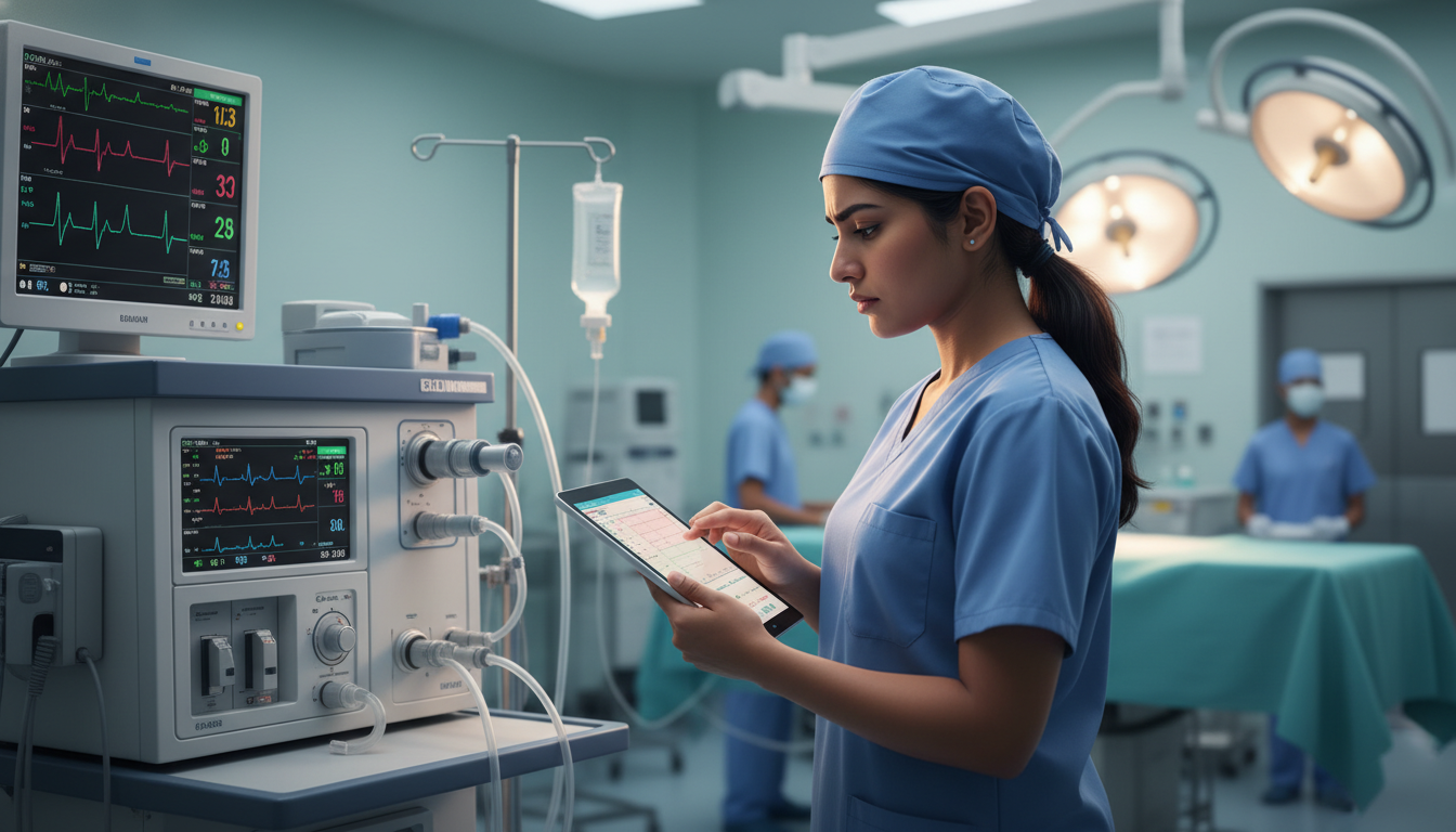 Anesthesiology resident in operating room reviewing patient chart Anesthesiology resident in operating room reviewing patient chart - anesthesiology residency for Visa Navigation for Residenc