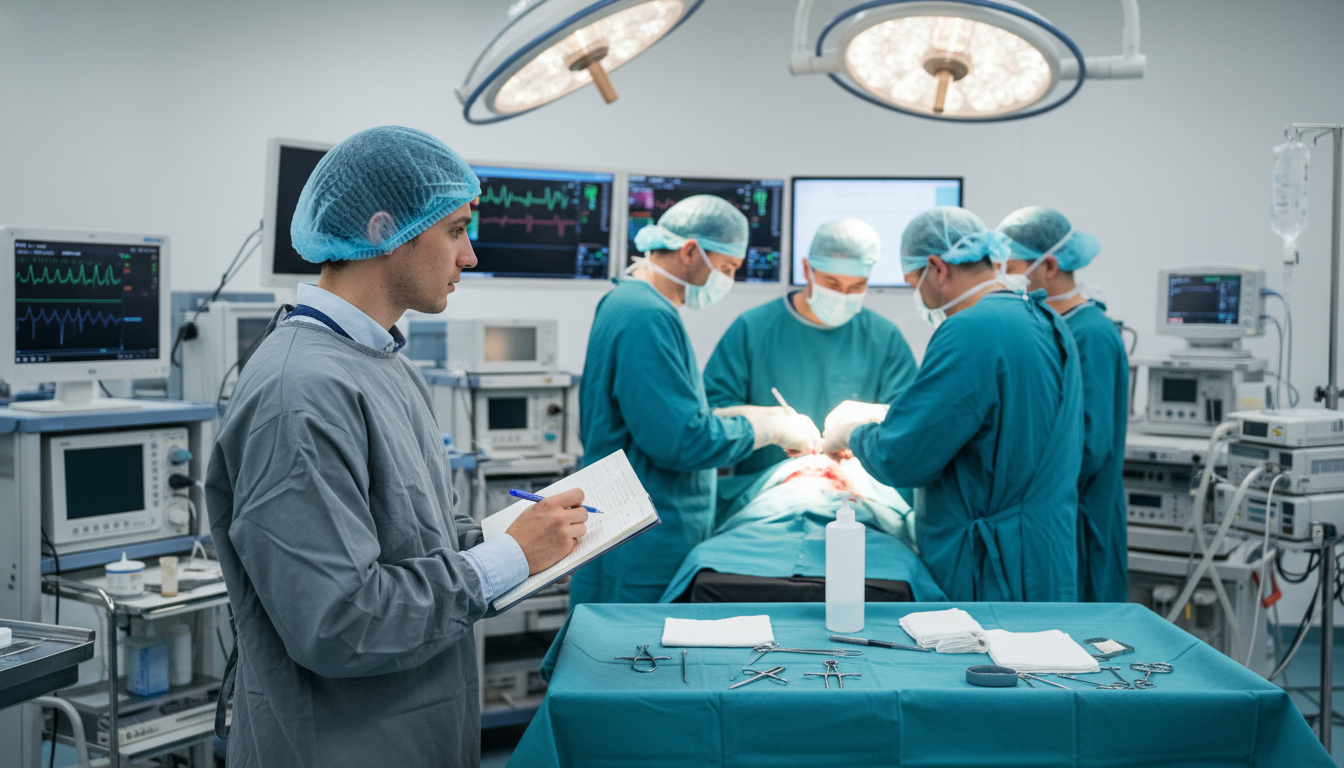 Medical student observing cardiothoracic surgery in hybrid operating room Medical student observing cardiothoracic surgery in hybrid operating room - cardiothoracic surgery residency for CV Building