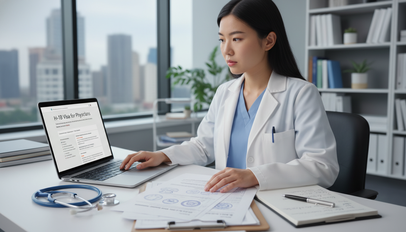 Medical resident studying H-1B visa documents Medical resident studying H-1B visa documents - cardiothoracic surgery residency for H-1B Sponsorship Programs in Cardiothora