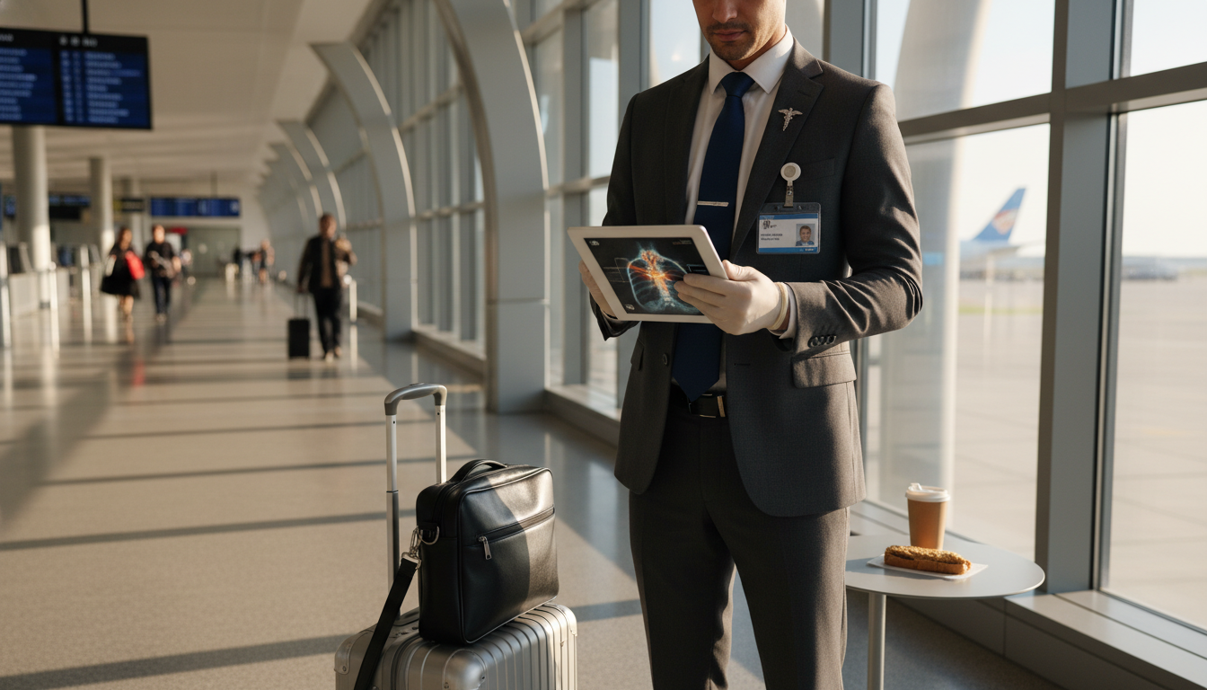 Traveling cardiothoracic surgeon at airport between locum assignments Traveling cardiothoracic surgeon at airport between locum assignments - cardiothoracic surgery residency for Locum Tenens Opp