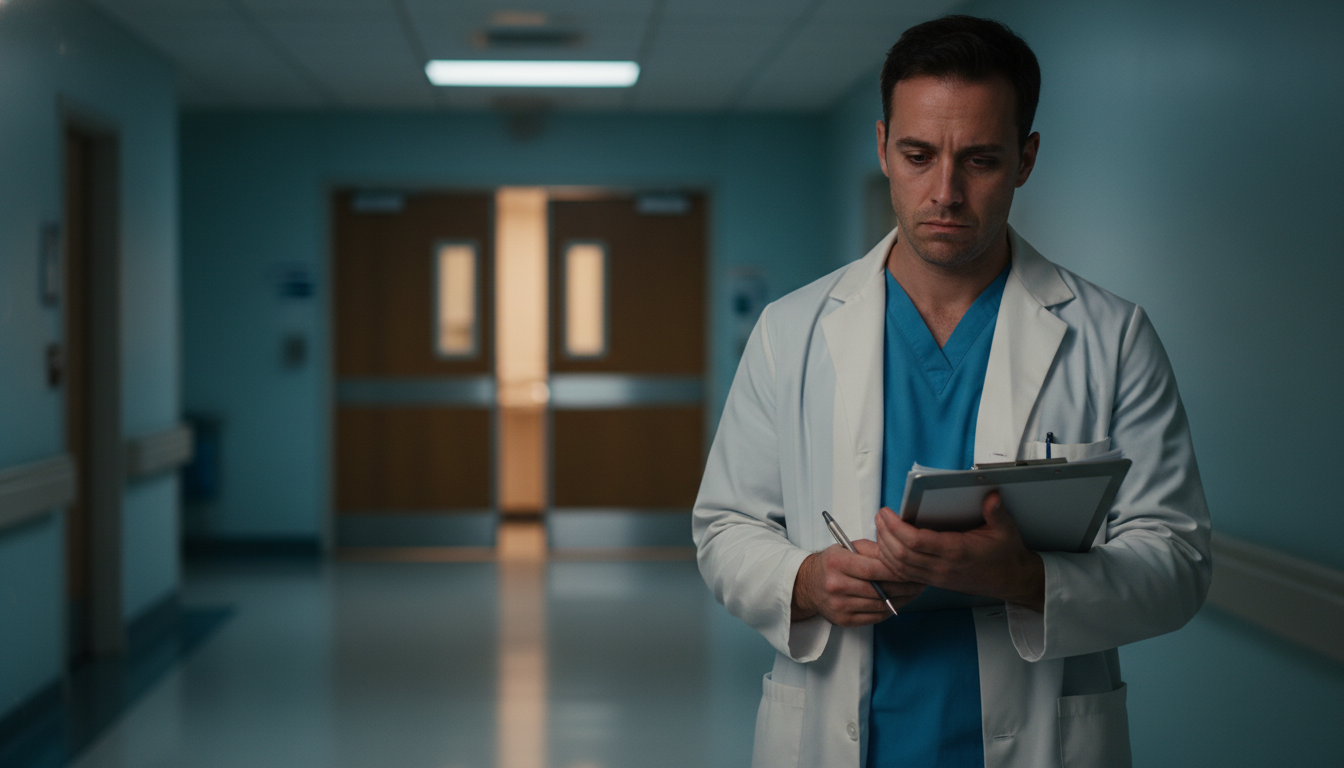Cardiothoracic surgery resident looking stressed in hospital hallway Cardiothoracic surgery resident looking stressed in hospital hallway - cardiothoracic surgery residency for Identifying Malig