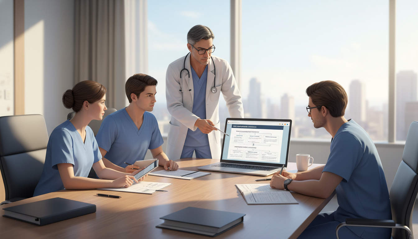 Cardiothoracic surgery team discussing risk management and documentation Cardiothoracic surgery team discussing risk management and documentation - cardiothoracic surgery residency for Malpractice I