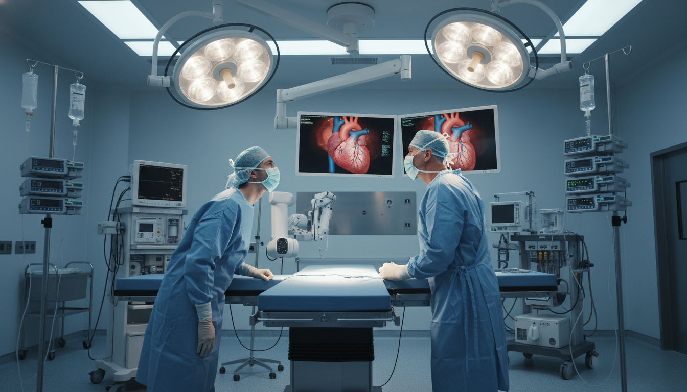 Cardiothoracic surgery resident in operating room learning from attending surgeon - cardiothoracic surgery residency for Prog