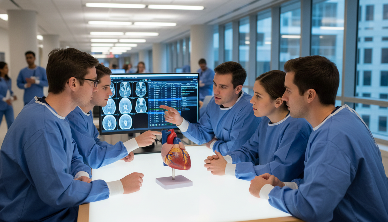 Cardiothoracic surgery residents discussing cases and training - cardiothoracic surgery residency for Questions to Ask Progra