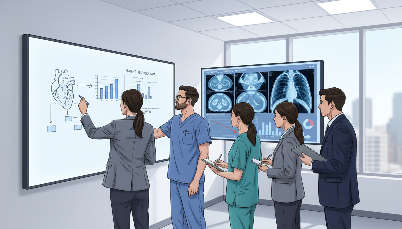 Cardiothoracic surgical team reviewing imaging and outcomes data Cardiothoracic surgical team reviewing imaging and outcomes data - cardiothoracic surgery residency for Research During Resid