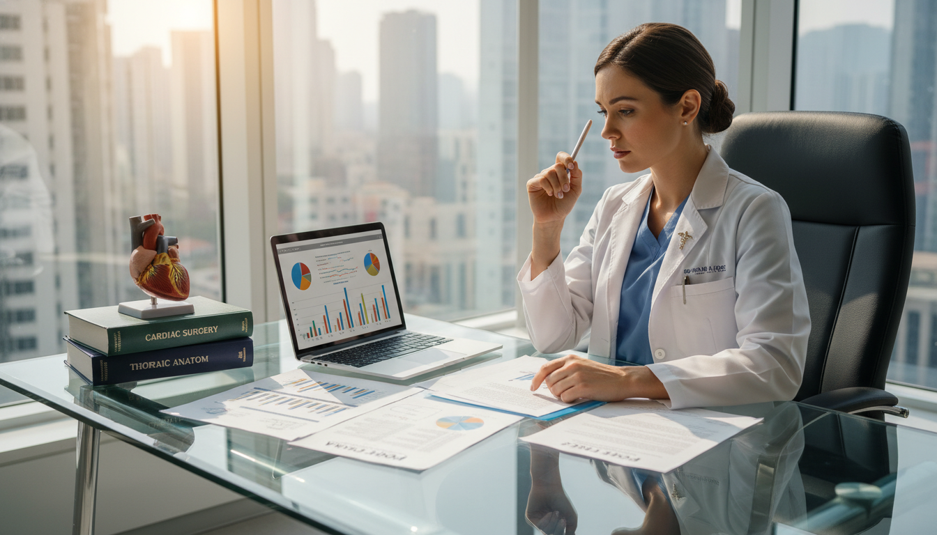 Cardiothoracic surgeon reviewing private practice financial plans - cardiothoracic surgery residency for Starting a Private P