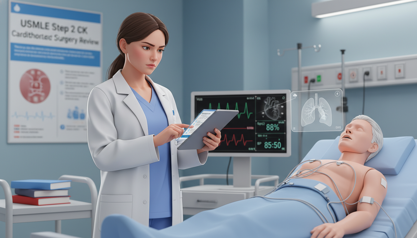 Resident practicing cardiothoracic-related clinical scenarios - cardiothoracic surgery residency for USMLE Step 2 CK Preparat