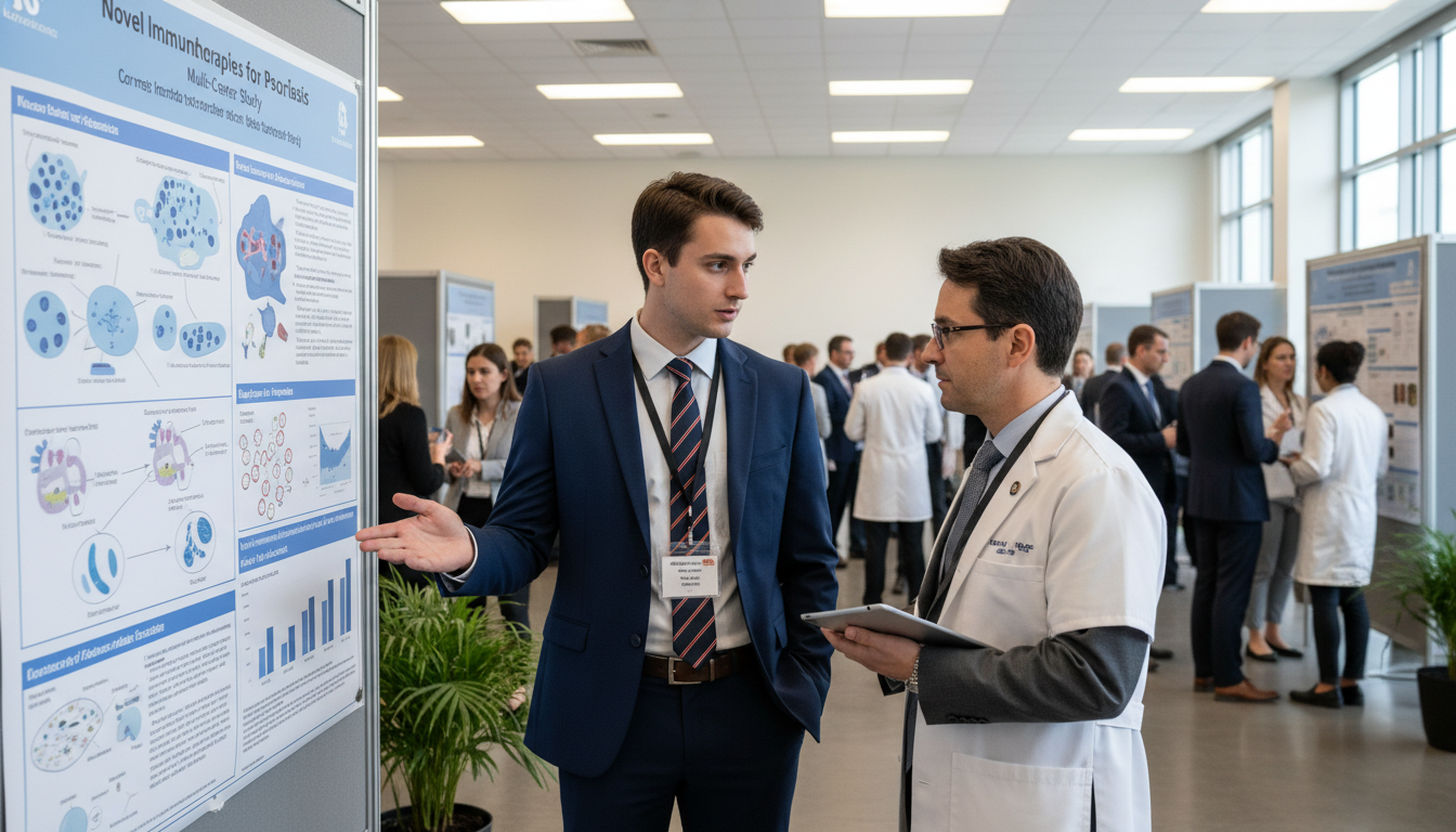 Medical student presenting a dermatology research poster Medical student presenting a dermatology research poster - dermatology residency for CV Building in Dermatology: A Comprehens