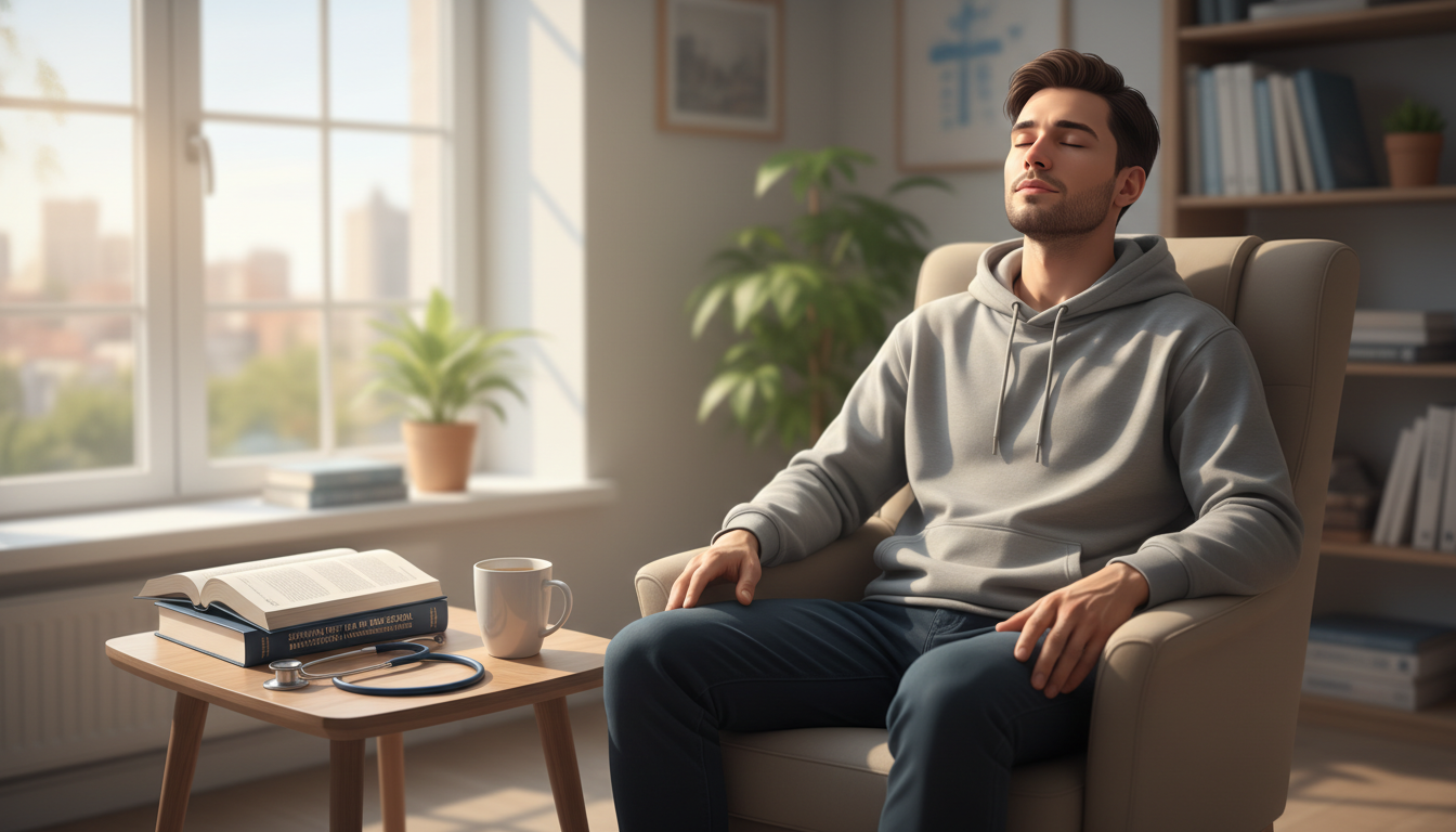 Medical student practicing mindfulness and study-life balance Medical student practicing mindfulness and study-life balance - dermatology residency for Surviving First Year of Med School