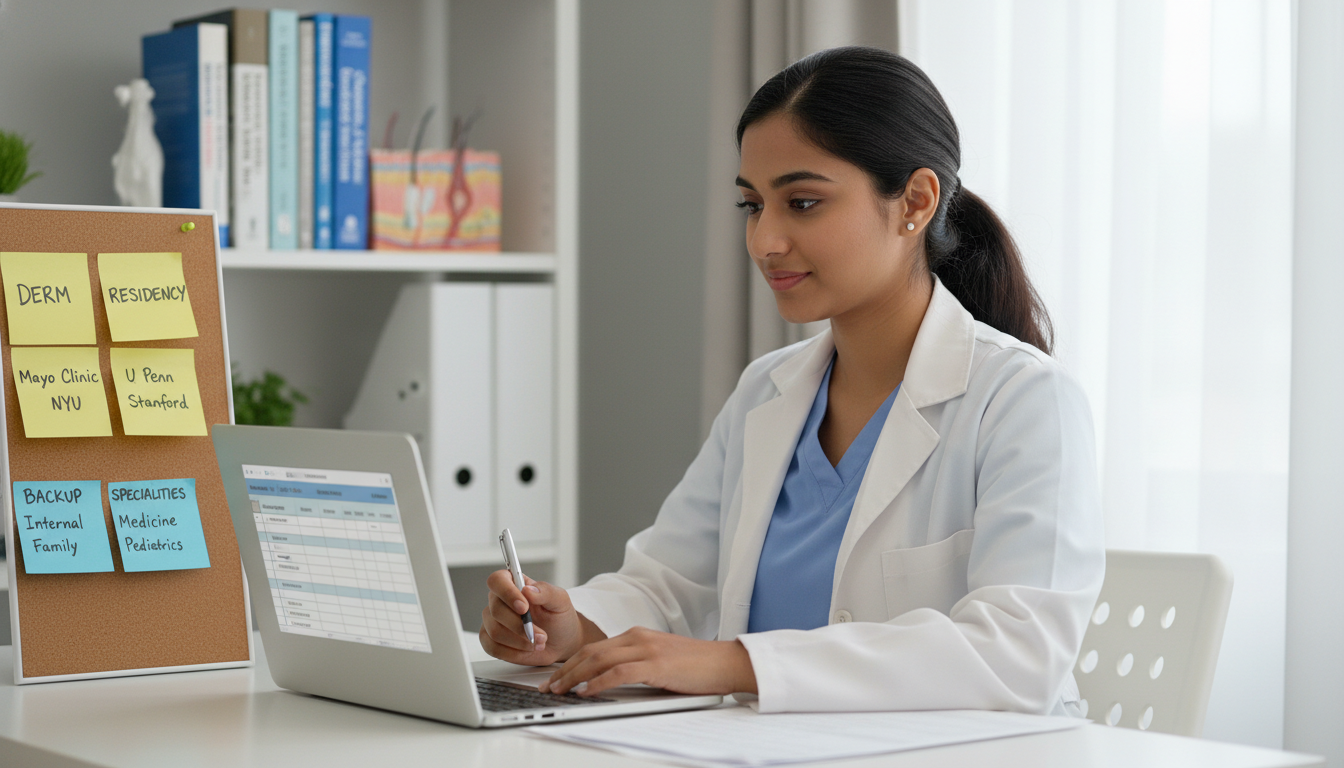 Medical graduate planning SOAP strategy for dermatology and backup specialties - dermatology residency for SOAP Preparation i