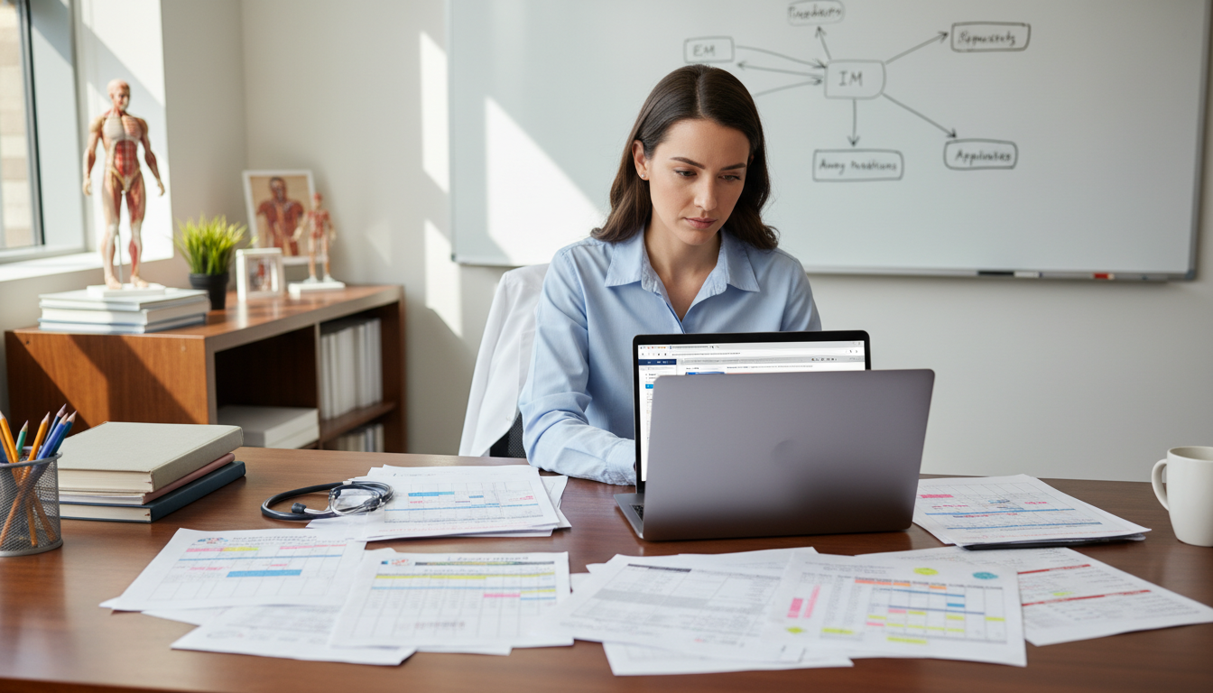 Student planning away rotation schedule Student planning away rotation schedule - EM IM combined for Away Rotation Strategy in Emergency Medicine-Internal Medicine: