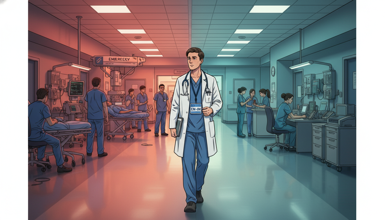 Emergency medicine-internal medicine resident transitioning between the emergency department and inpatient ward - EM IM combi