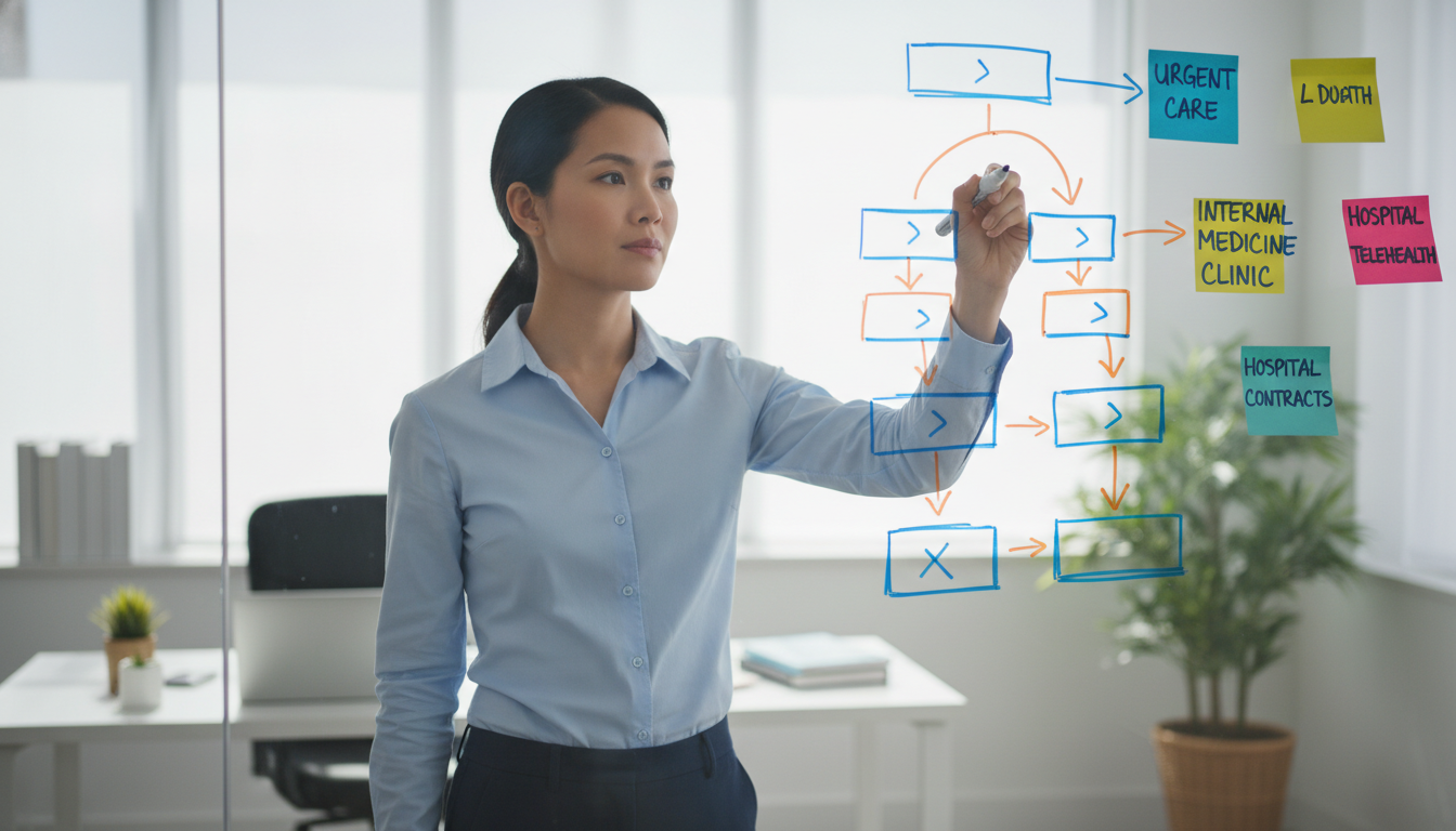 EM-IM physician mapping out clinical workflows for a new private practice EM-IM physician mapping out clinical workflows for a new private practice - EM IM combined for Starting a Private Practice in