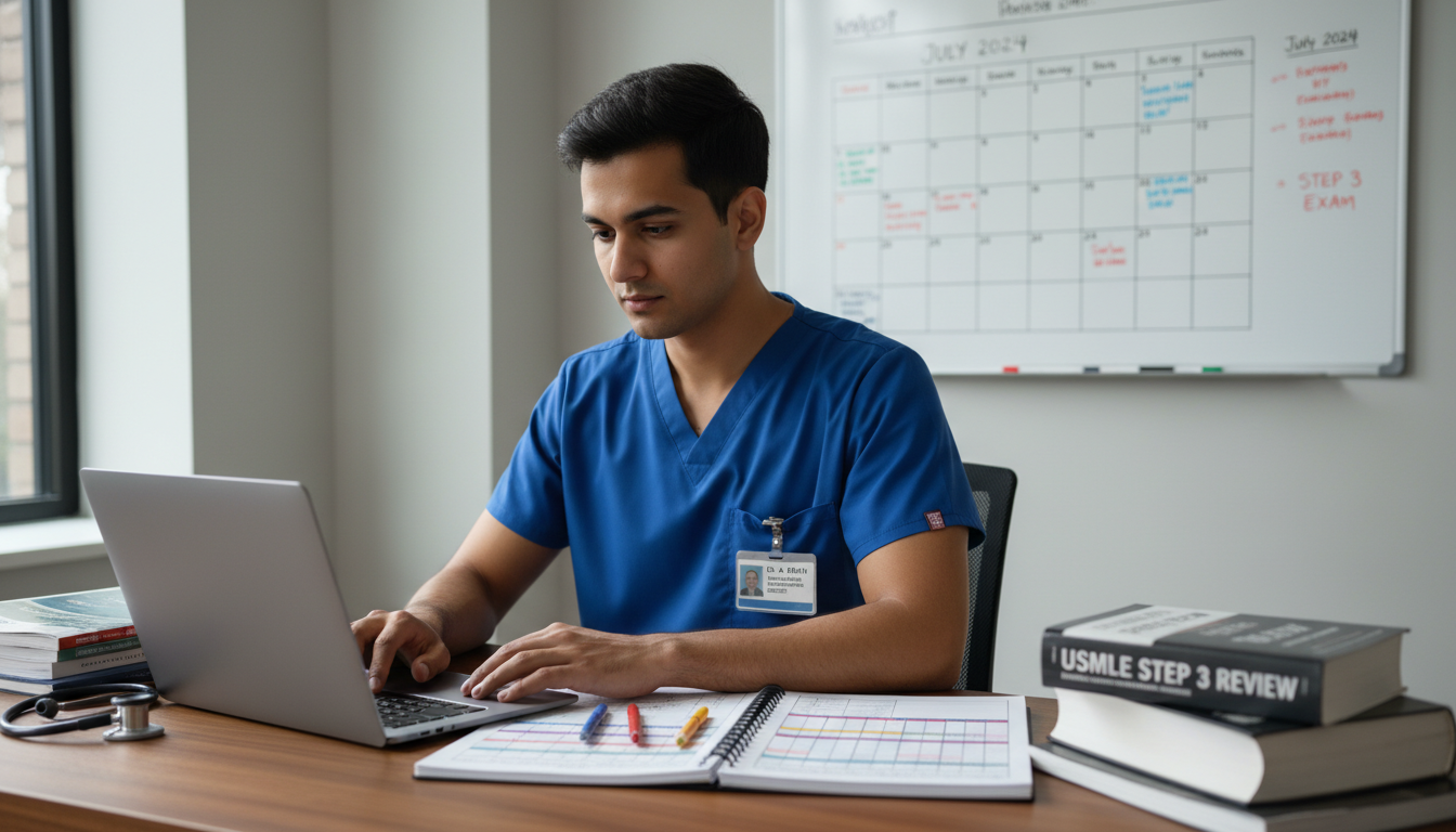 Resident planning USMLE Step 3 study schedule - EM IM combined for USMLE Step 3 Preparation in Emergency Medicine-Internal Me