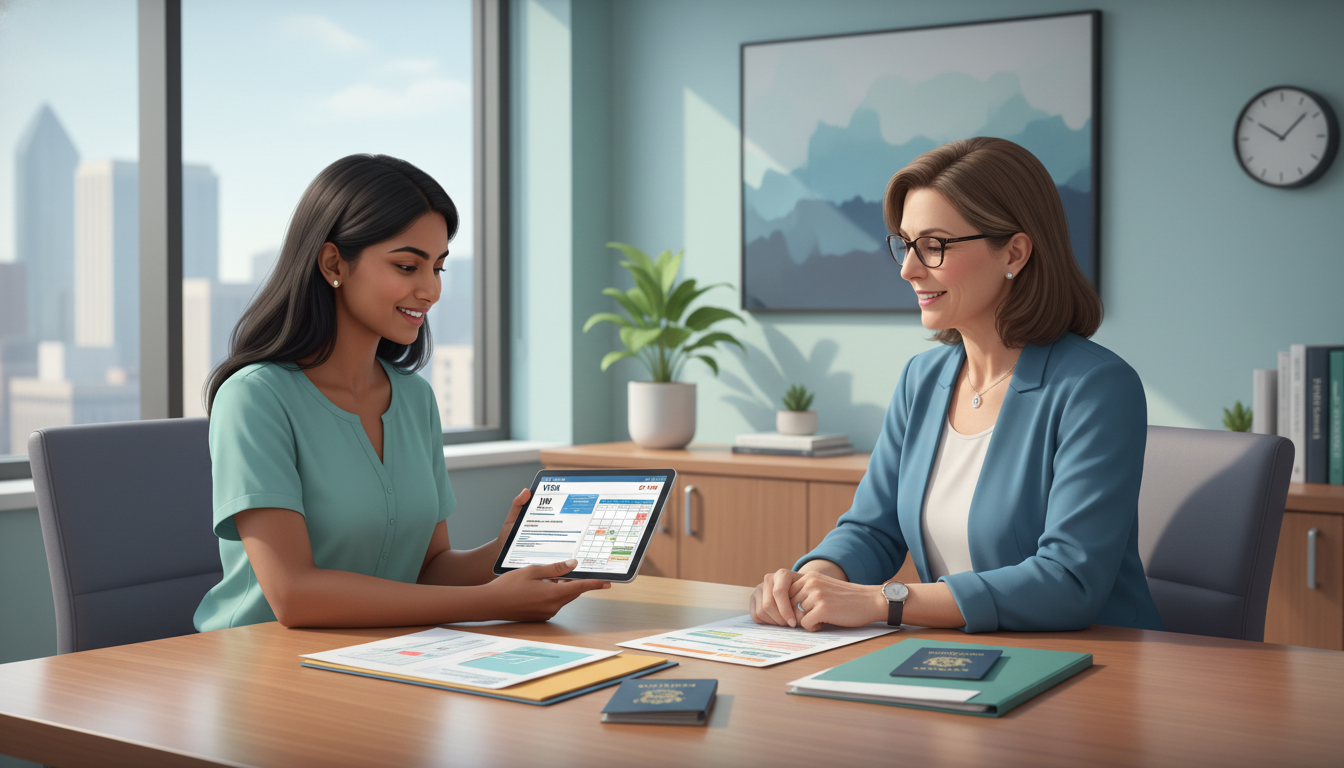 Emergency Medicine-Internal Medicine resident meeting with GME office about visa options - EM IM combined for Visa Navigation