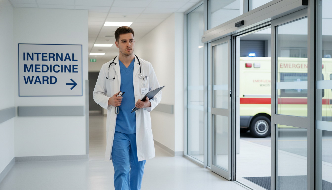 Emergency Medicine-Internal Medicine resident transitioning between ED and inpatient ward Emergency Medicine-Internal Medicine resident transitioning between ED and inpatient ward - EM IM combined for Work-Life Bala