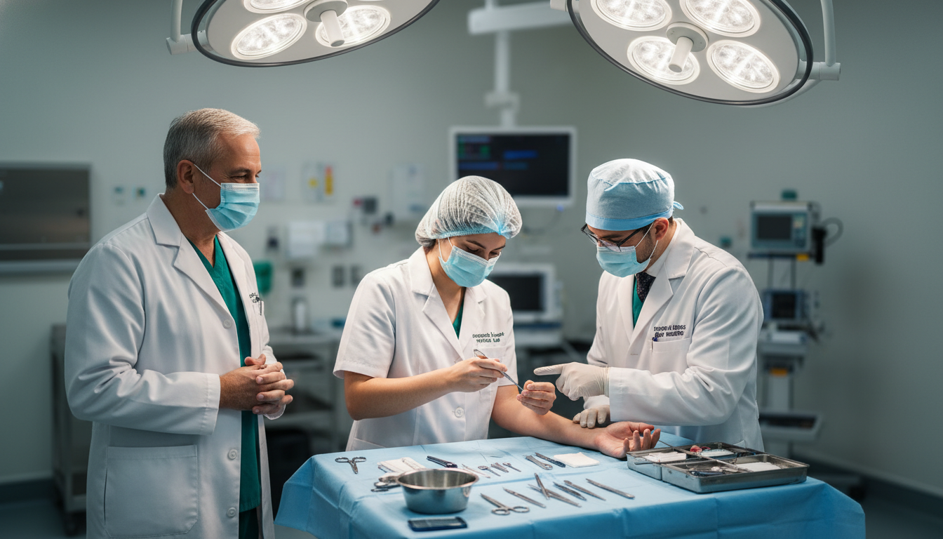 Medical student performing laceration repair under supervision Medical student performing laceration repair under supervision - emergency medicine residency for Excelling in Clinical Rotat