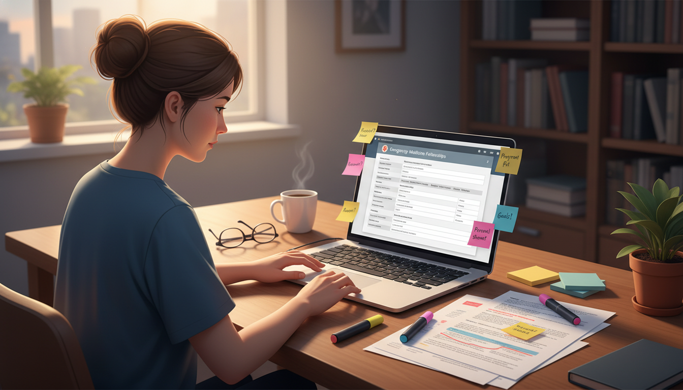 Emergency medicine resident working on fellowship application Emergency medicine resident working on fellowship application - emergency medicine residency for Fellowship Preparation in Em