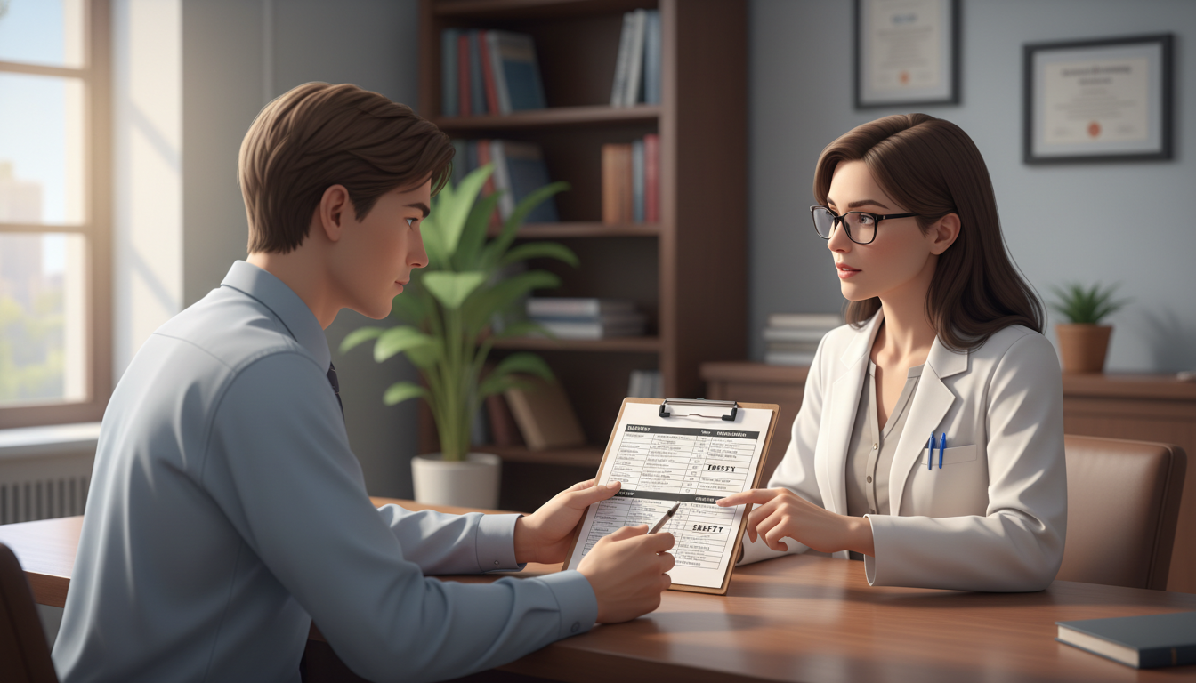 Emergency medicine residency applicants discussing program choices with an advisor - emergency medicine residency for Program