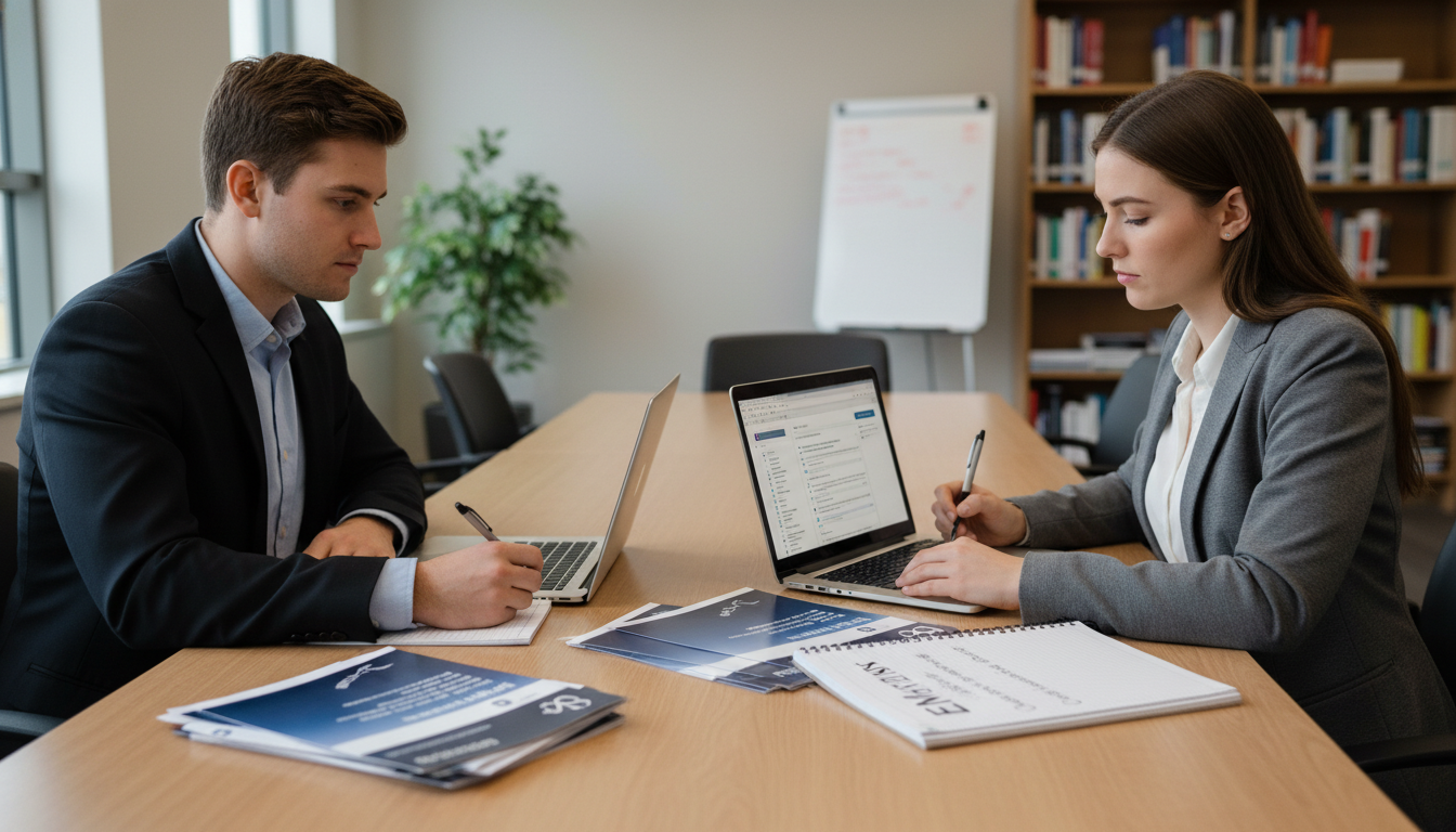 Residency applicants reviewing emergency medicine program information - emergency medicine residency for Questions to Ask Pro
