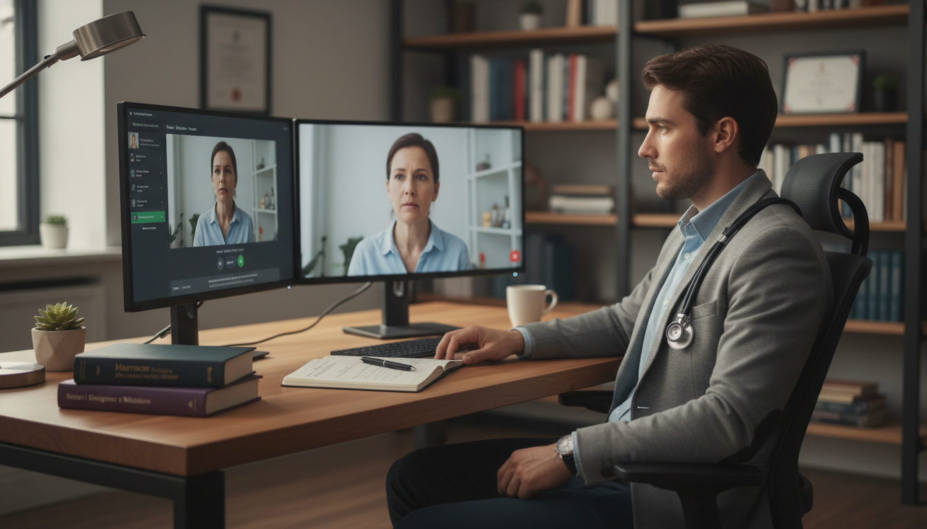 Emergency medicine resident working remote telehealth shift Emergency medicine resident working remote telehealth shift - emergency medicine residency for Telemedicine Career Opportunit