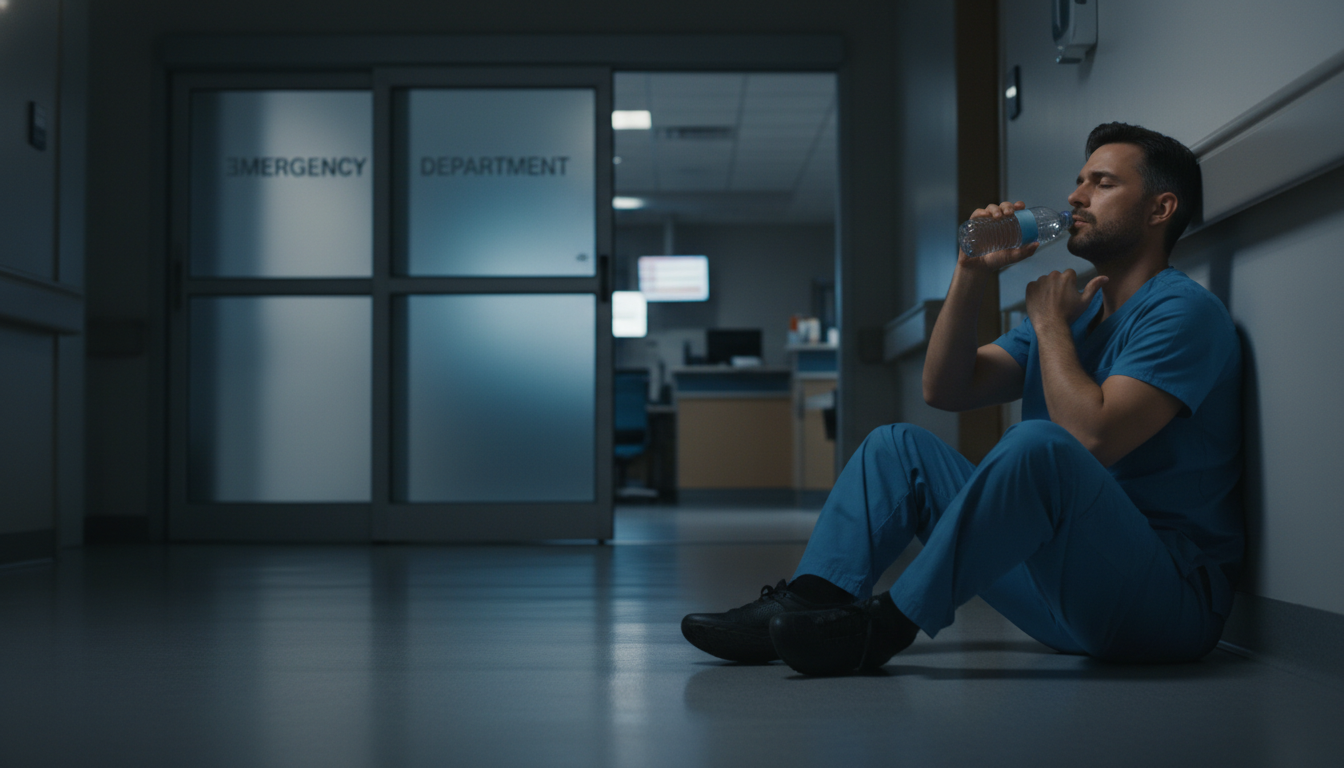 Emergency medicine resident taking a brief break during a night shift Emergency medicine resident taking a brief break during a night shift - emergency medicine residency for Managing Residency W