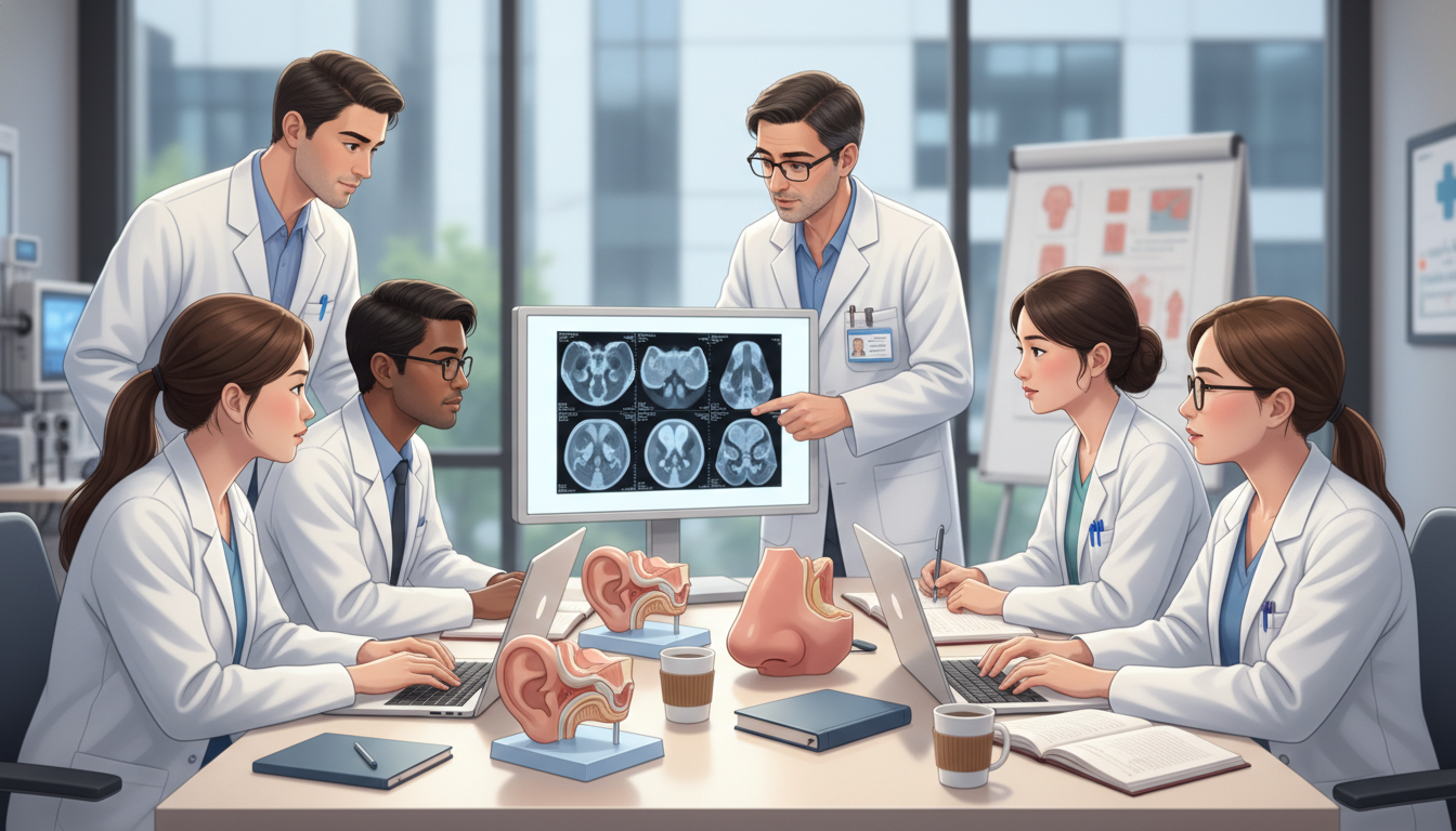 Medical students reviewing ENT anatomy during away rotation Medical students reviewing ENT anatomy during away rotation - ENT residency for Away Rotation Strategy in Otolaryngology (ENT