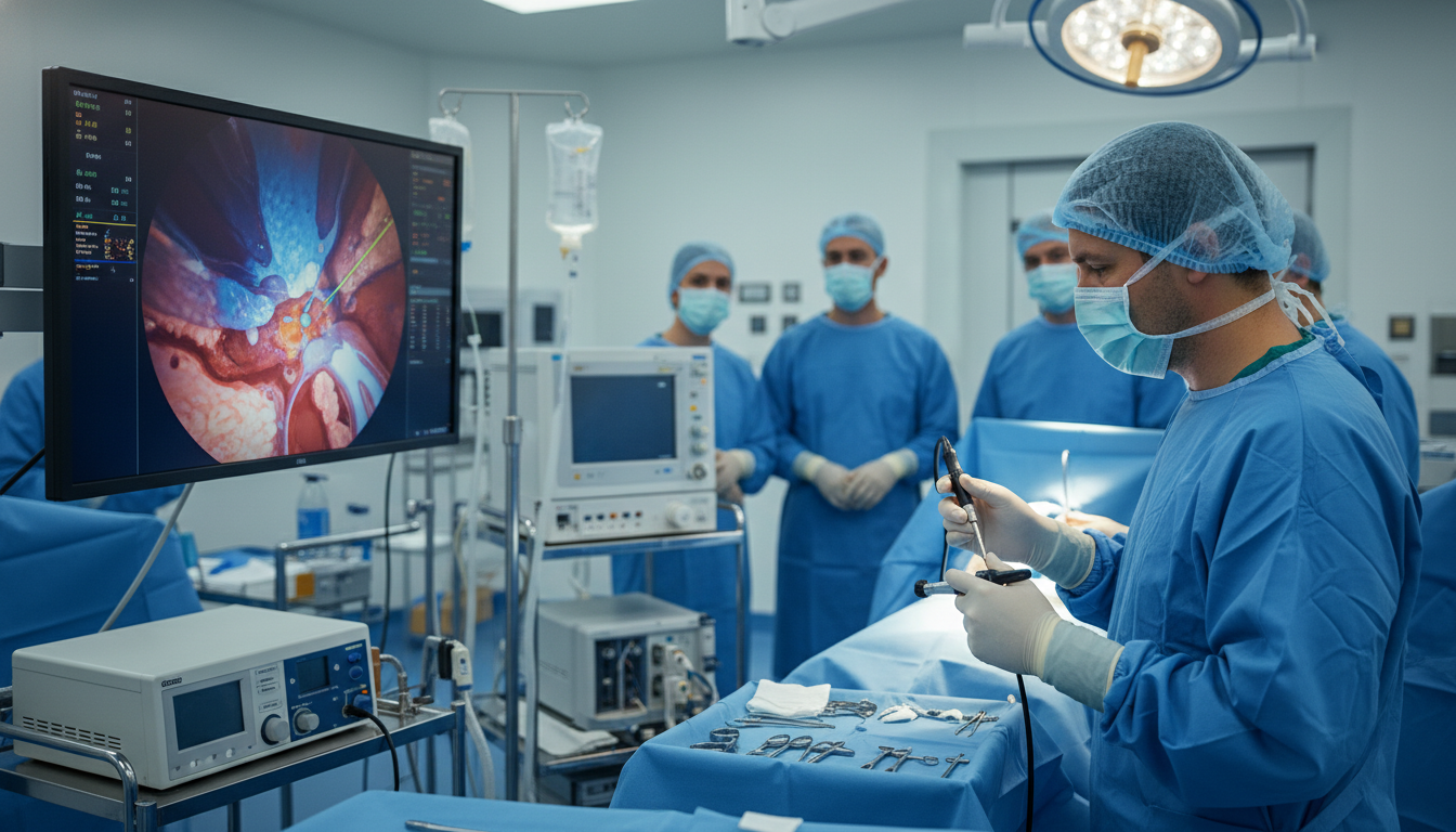 ENT surgeon performing endoscopic sinus surgery - ENT residency for Choosing a Medical Specialty in Otolaryngology (ENT): A C