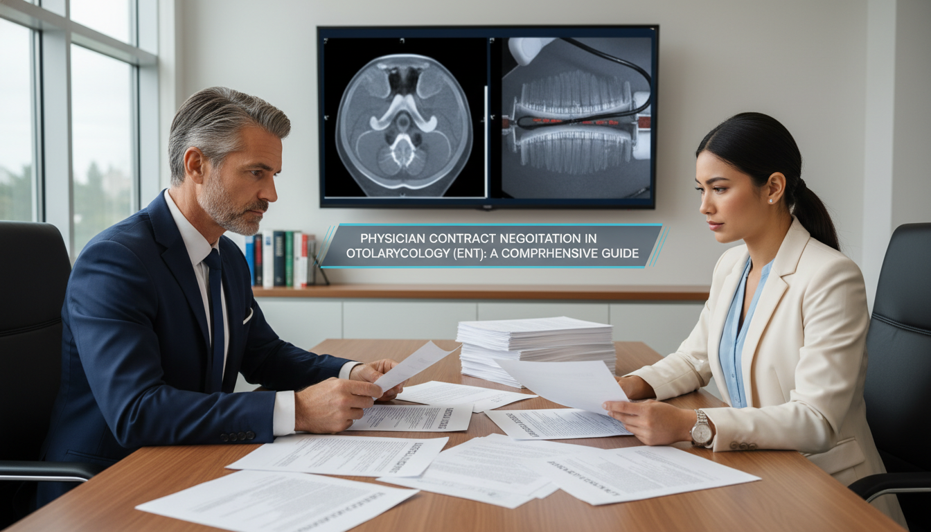 Otolaryngology surgeon discussing employment contract details Otolaryngology surgeon discussing employment contract details - ENT residency for Physician Contract Negotiation in Otolaryng