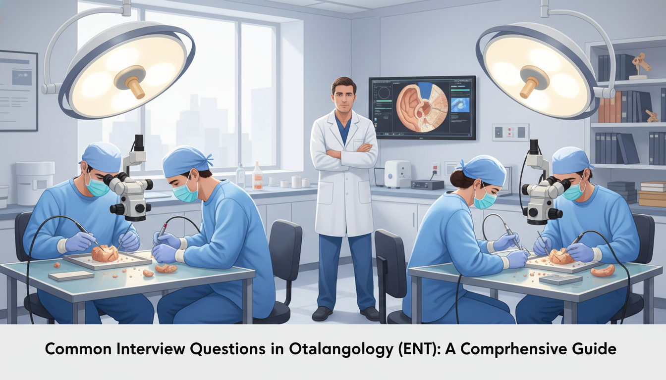 Otolaryngology residents in temporal bone lab - ENT residency for Common Interview Questions in Otolaryngology (ENT): A Compr