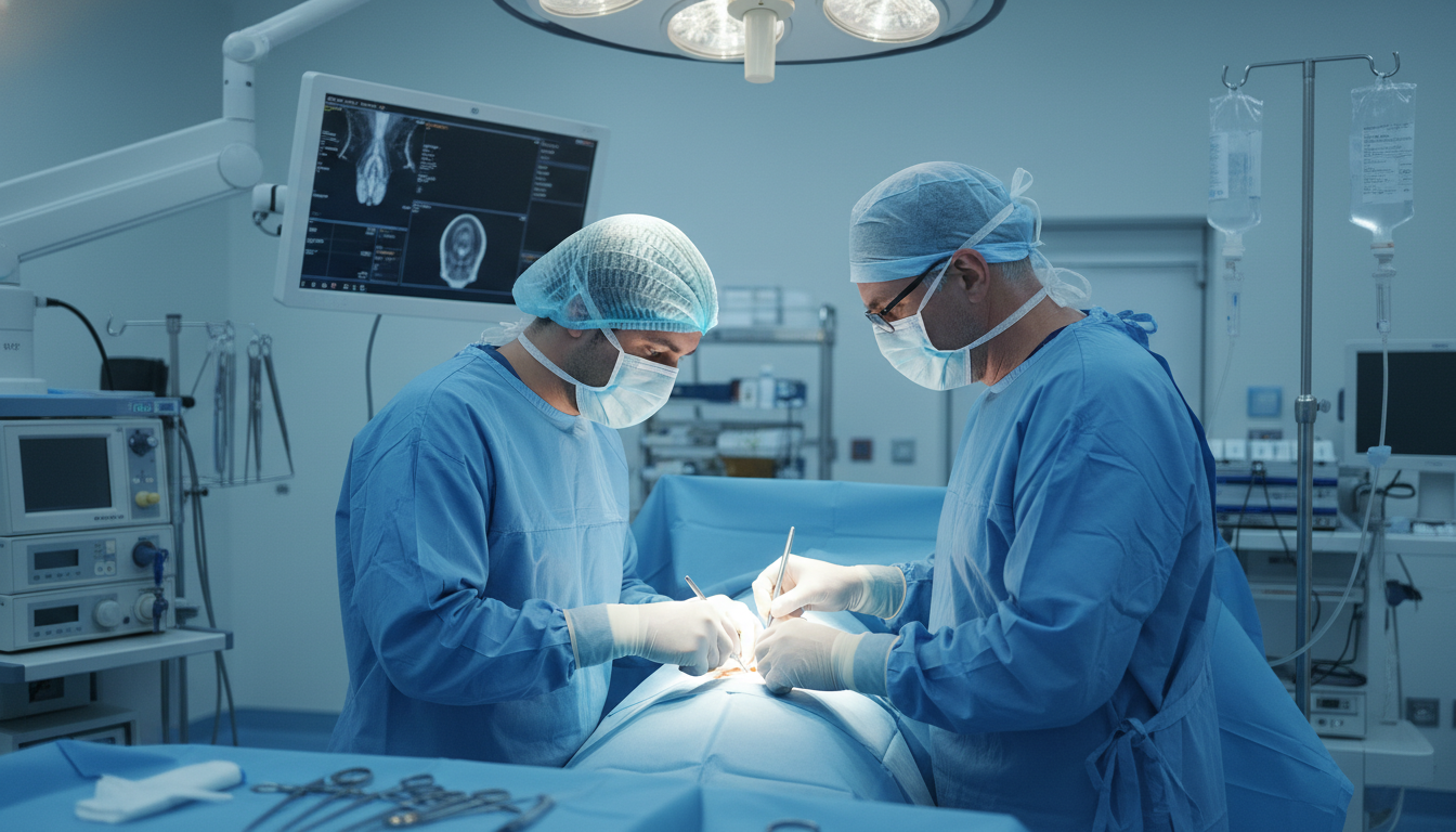 ENT resident receiving surgical guidance from a mentor in the OR - ENT residency for Networking in Medicine in Otolaryngology